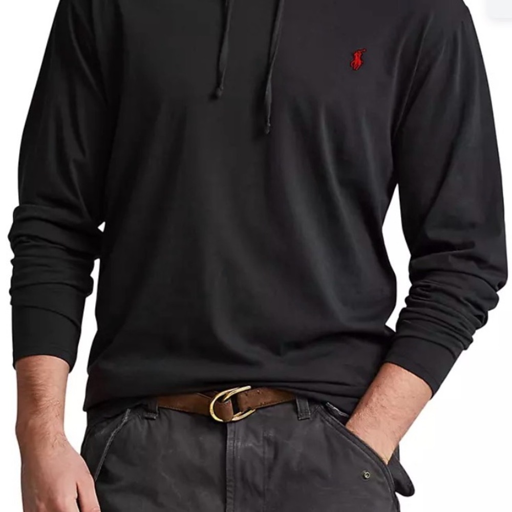 Polo Ralph Lauren Black Hoodie XL Red Pony Logo Unisex - Picture 2 of 4